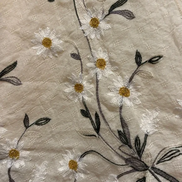 Embroidered Cream Floral Kimono Cover-Up - Picture 3 of 3